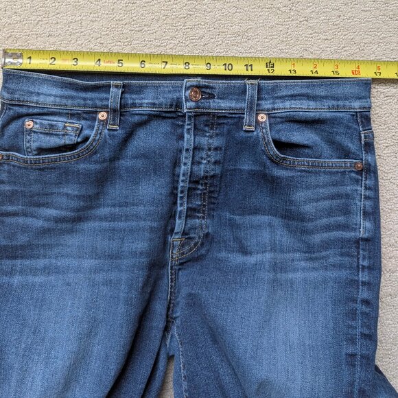 7 For All Mankind High Waist Josefina Straight Leg Stretch Jeans Women's 31 x 27 - Picture 10 of 13